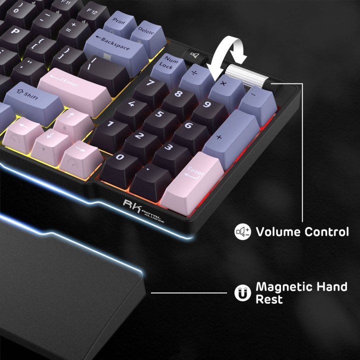 Royal Kludge RK96 – Clavier mécanique 96 % sans fil tri-mode, hot-swap RGB