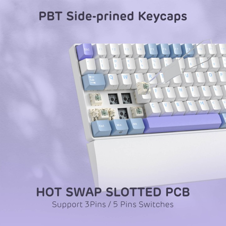Royal Kludge RK96 – Clavier mécanique 96 % sans fil tri-mode, hot-swap RGB