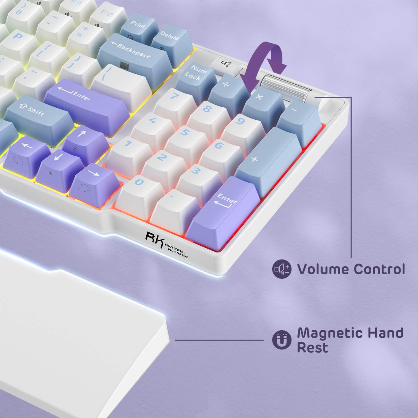 Royal Kludge RK96 – Clavier mécanique 96 % sans fil tri-mode, hot-swap RGB