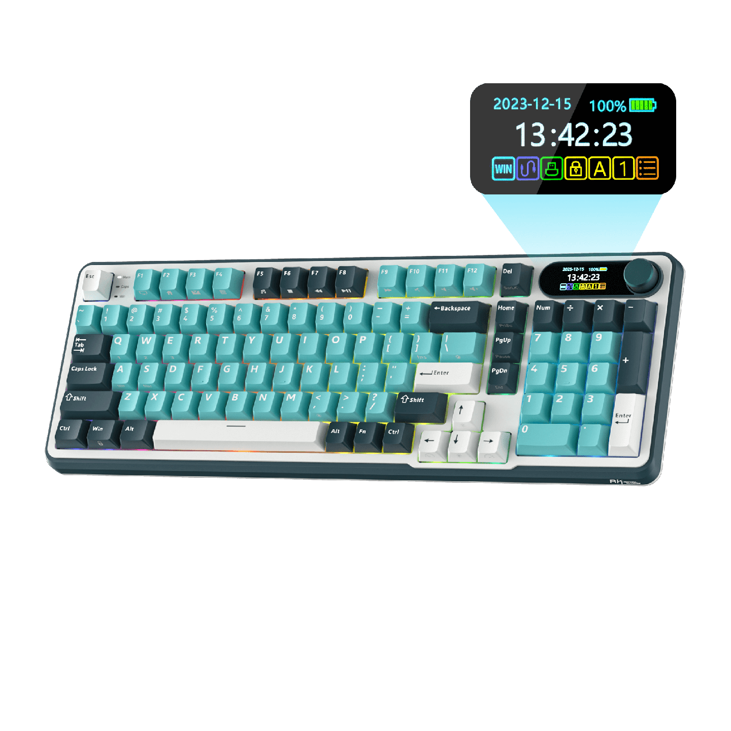 Royal Kludge S98 – Clavier mécanique sans fil 96 % avec écran et molette