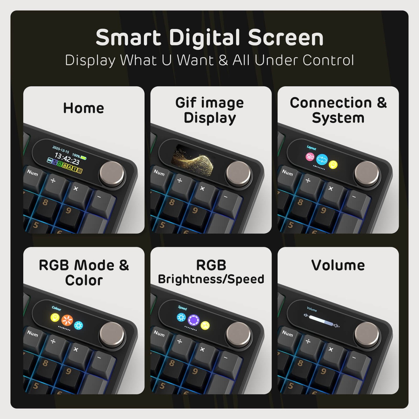 Royal Kludge S98 – Clavier mécanique sans fil 96 % avec écran et molette