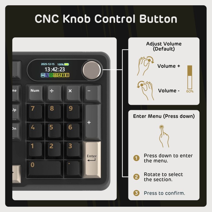 Royal Kludge S98 – Clavier mécanique sans fil 96 % avec écran et molette