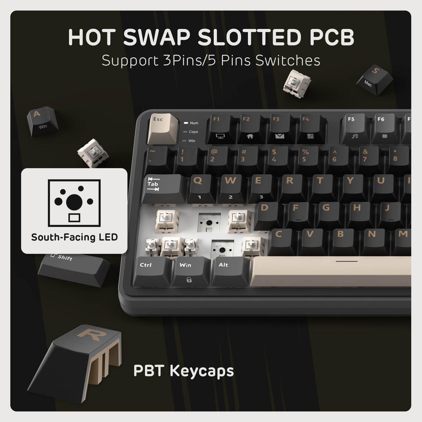 Royal Kludge S98 – Clavier mécanique sans fil 96 % avec écran et molette