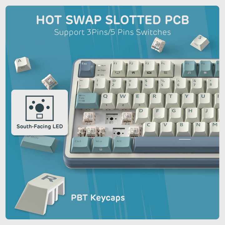 Royal Kludge S98 – Clavier mécanique sans fil 96 % avec écran et molette