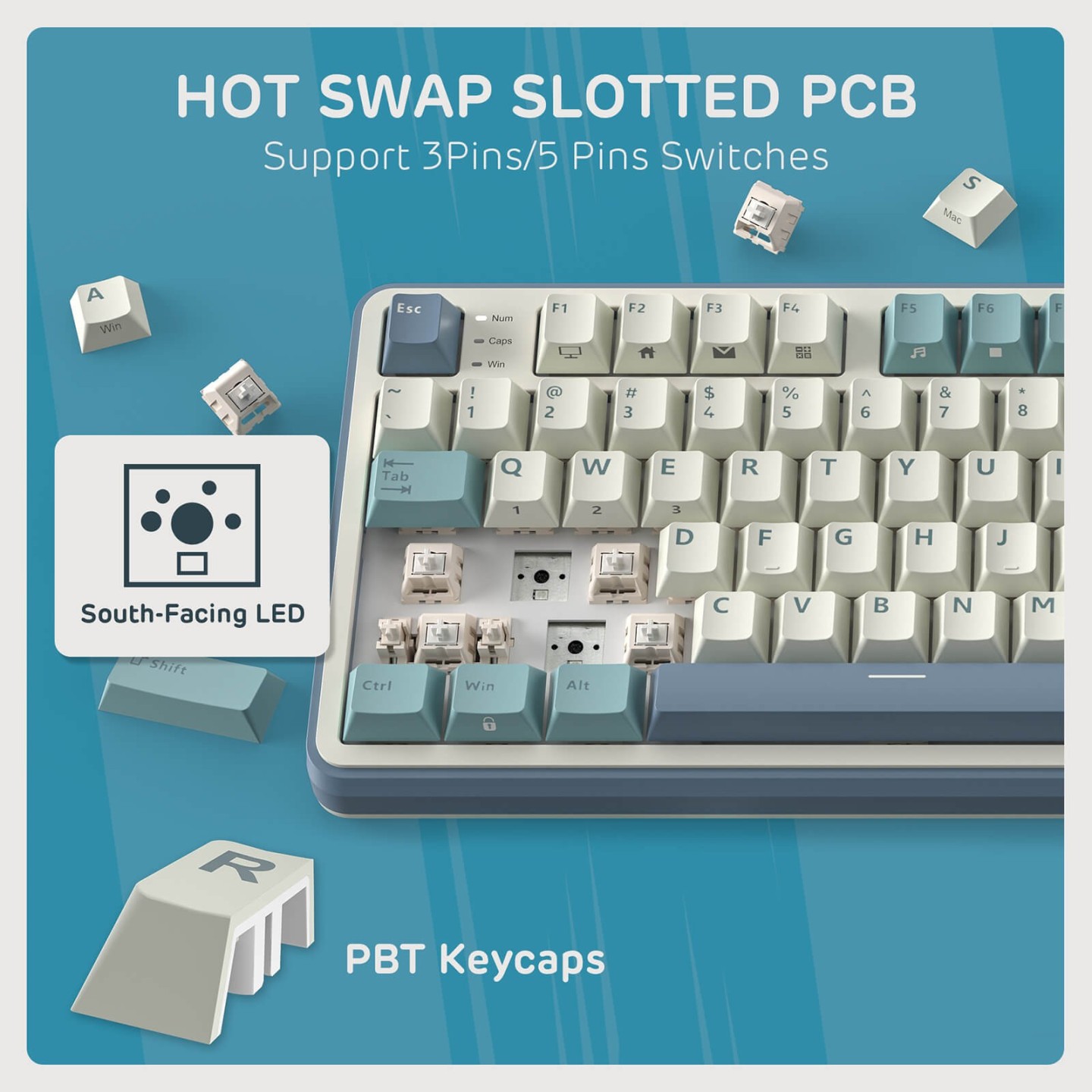 Royal Kludge S98 – Clavier mécanique sans fil 96 % avec écran et molette