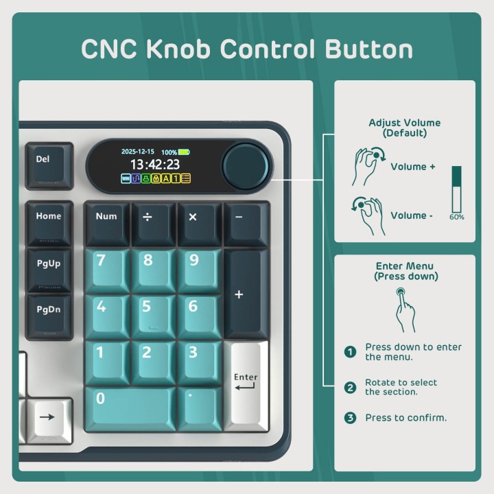 Royal Kludge S98 – Clavier mécanique sans fil 96 % avec écran et molette