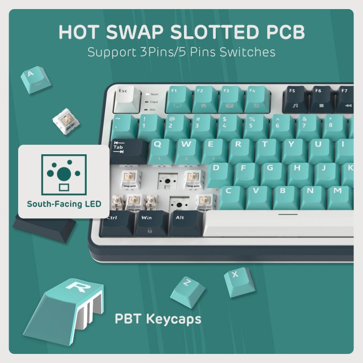 Royal Kludge S98 – Clavier mécanique sans fil 96 % avec écran et molette