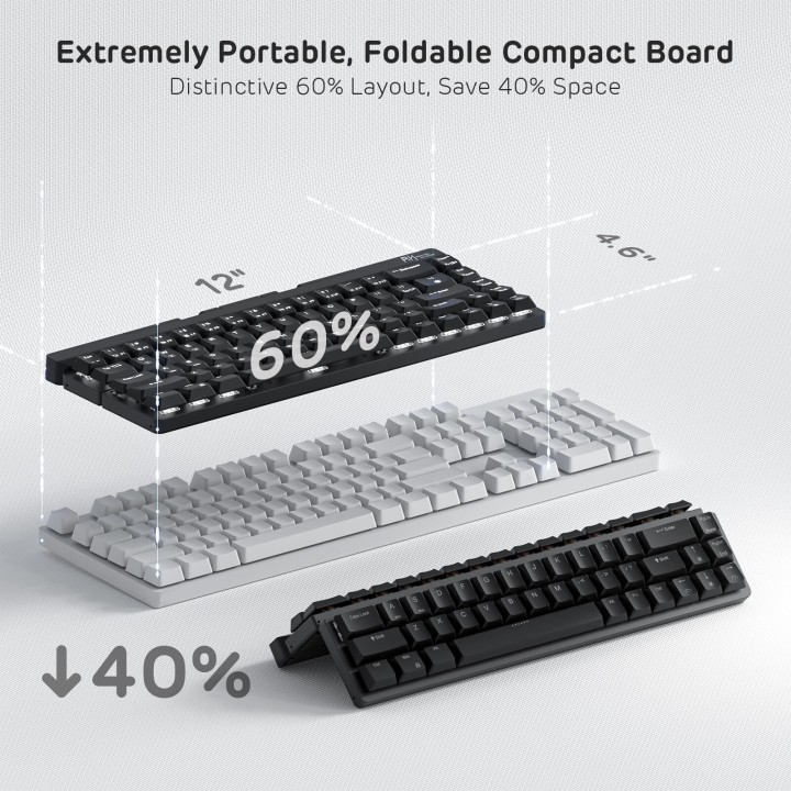 Royal Kludge F68 – clavier mécanique pliable 60 % low profile