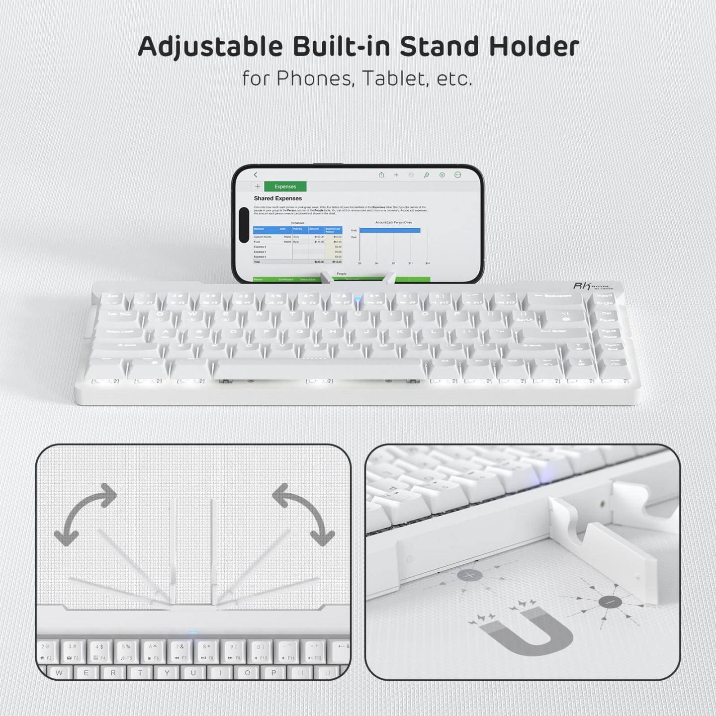 Royal Kludge F68 – clavier mécanique pliable 60 % low profile