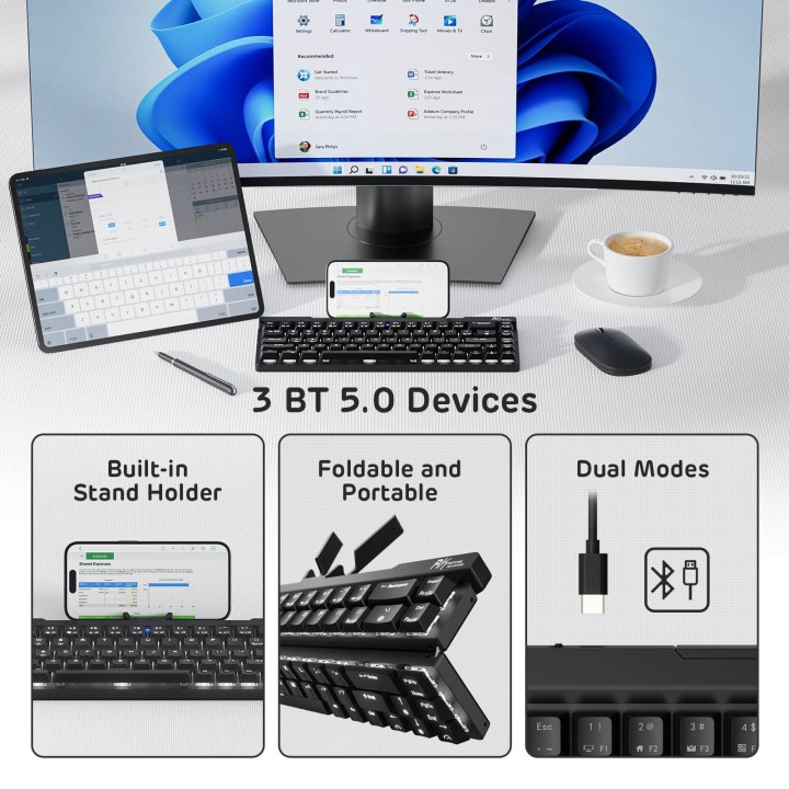 Royal Kludge F68 – clavier mécanique pliable 60 % low profile