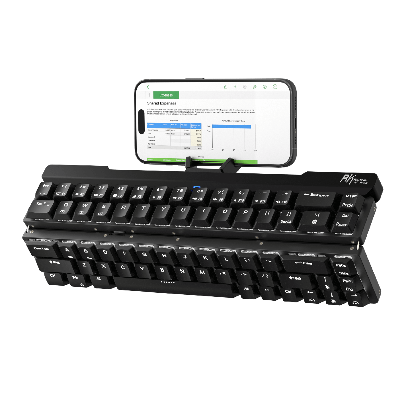 Royal Kludge F68 – clavier mécanique pliable 60 % low profile