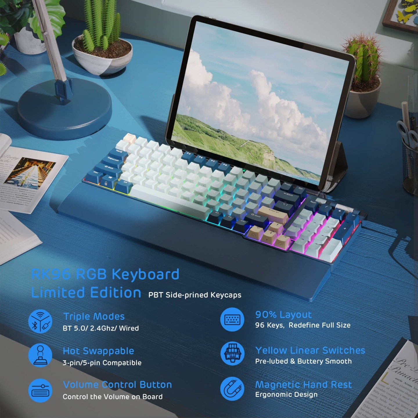 Royal Kludge RK96 – clavier mécanique sans fil 96 % hot-swap RGB