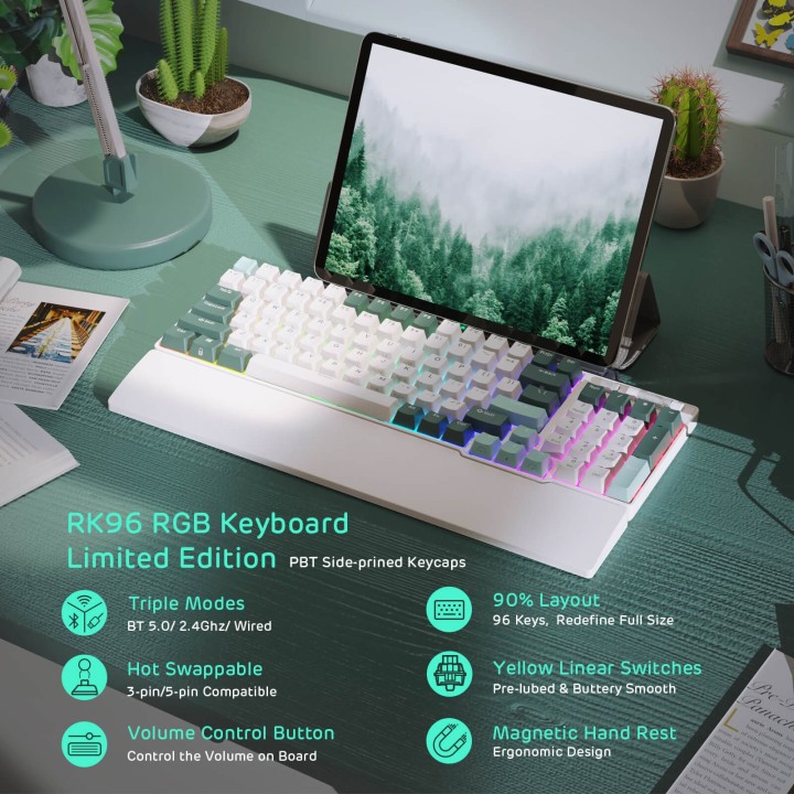 Royal Kludge RK96 – clavier mécanique sans fil 96 % hot-swap RGB