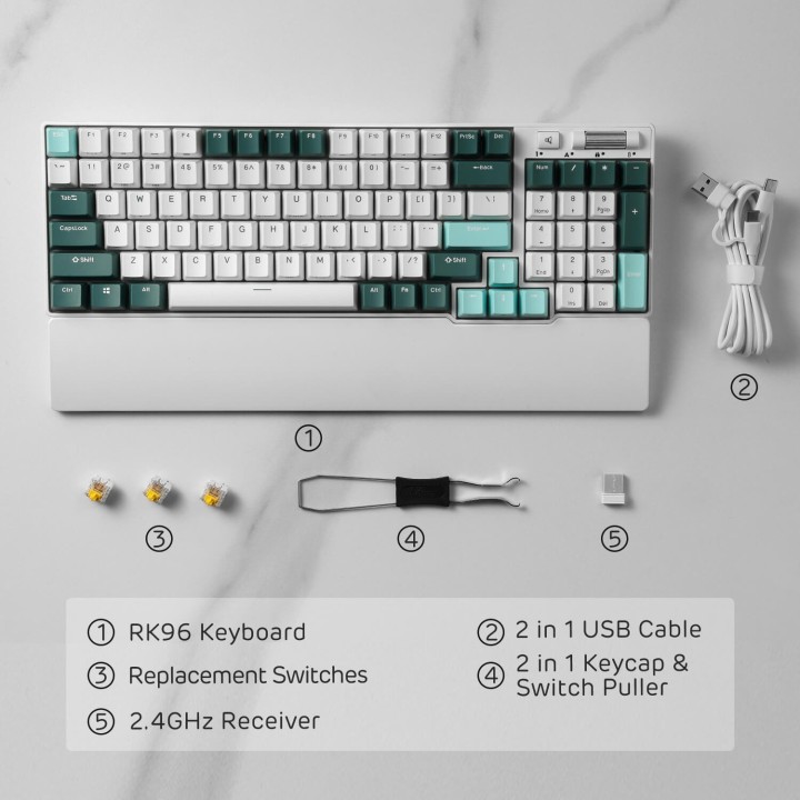 Royal Kludge RK96 – clavier mécanique sans fil 96 % hot-swap RGB