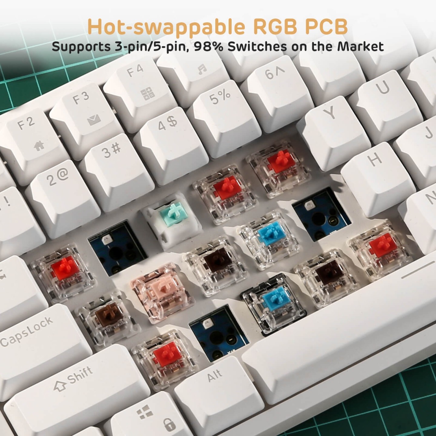 Royal Kludge RK84 – Clavier mécanique filaire 75 %, hot-swap, RGB