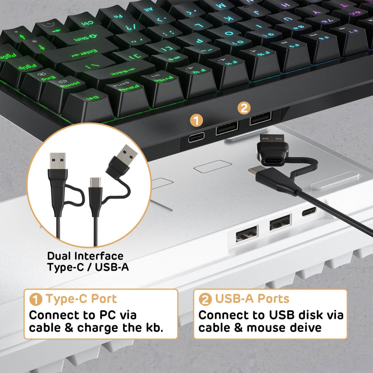 Royal Kludge RK84 – Clavier mécanique filaire 75 %, hot-swap, RGB