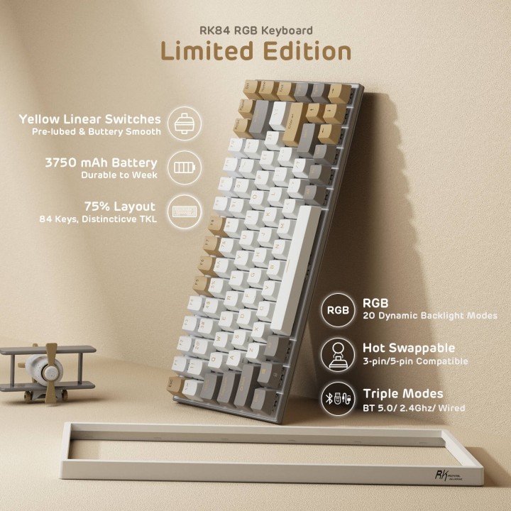 Royal Kludge RK84 – Clavier mécanique sans fil RGB édition limitée