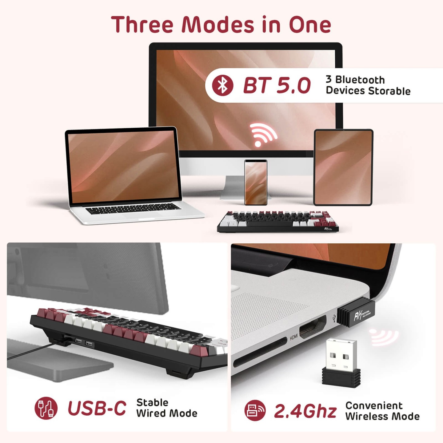 Royal Kludge RK84 – Clavier mécanique sans fil RGB édition limitée