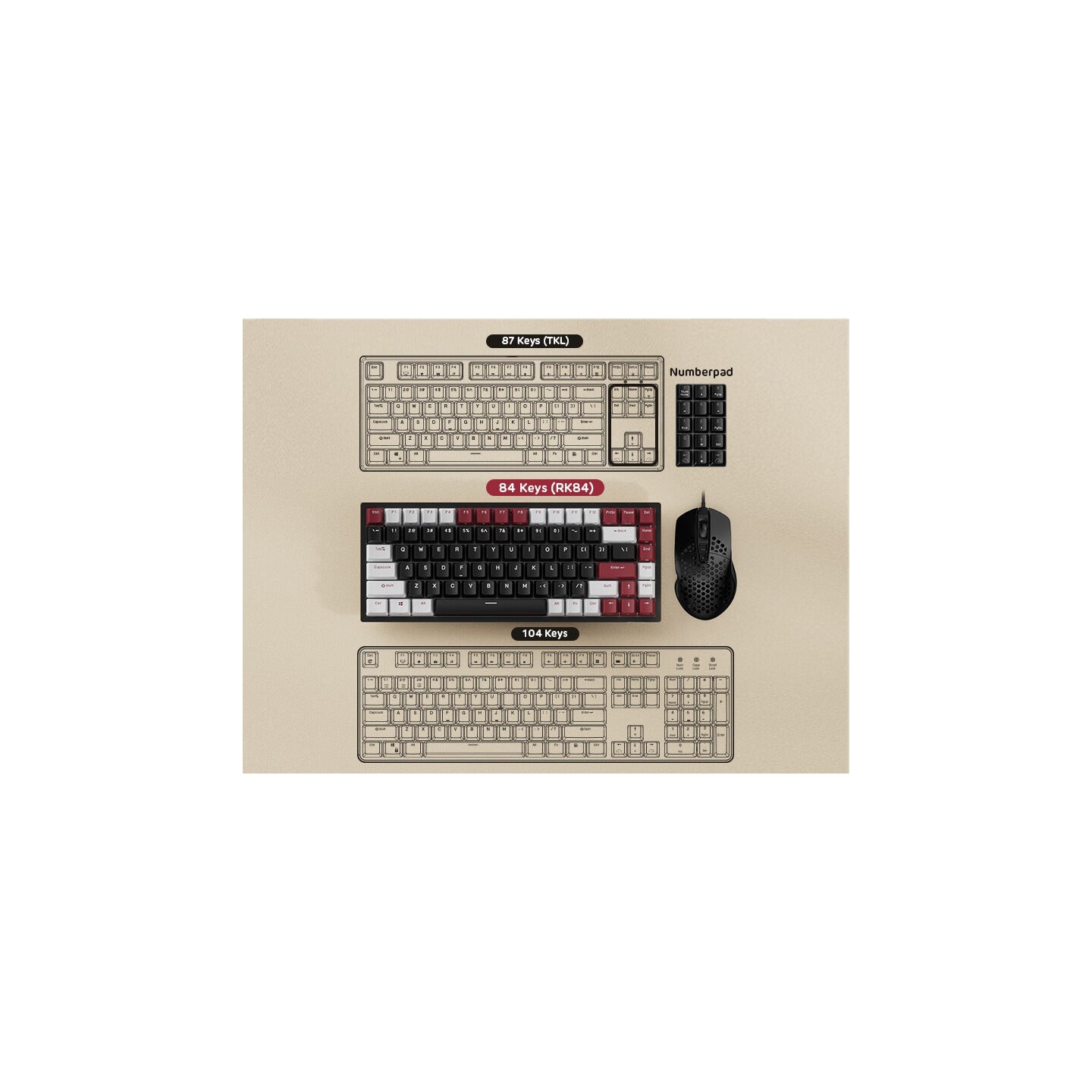Royal Kludge RK84 – Clavier mécanique sans fil RGB édition limitée