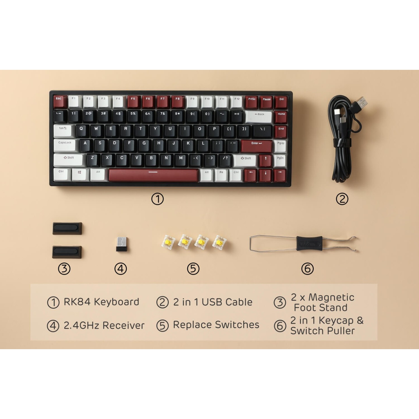 Royal Kludge RK84 – Clavier mécanique sans fil RGB édition limitée