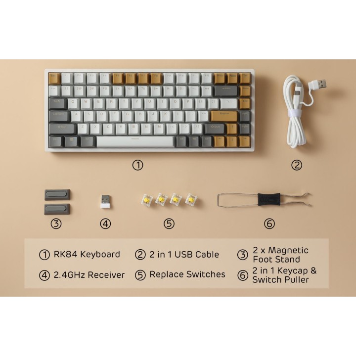 Royal Kludge RK84 – Clavier mécanique sans fil RGB édition limitée