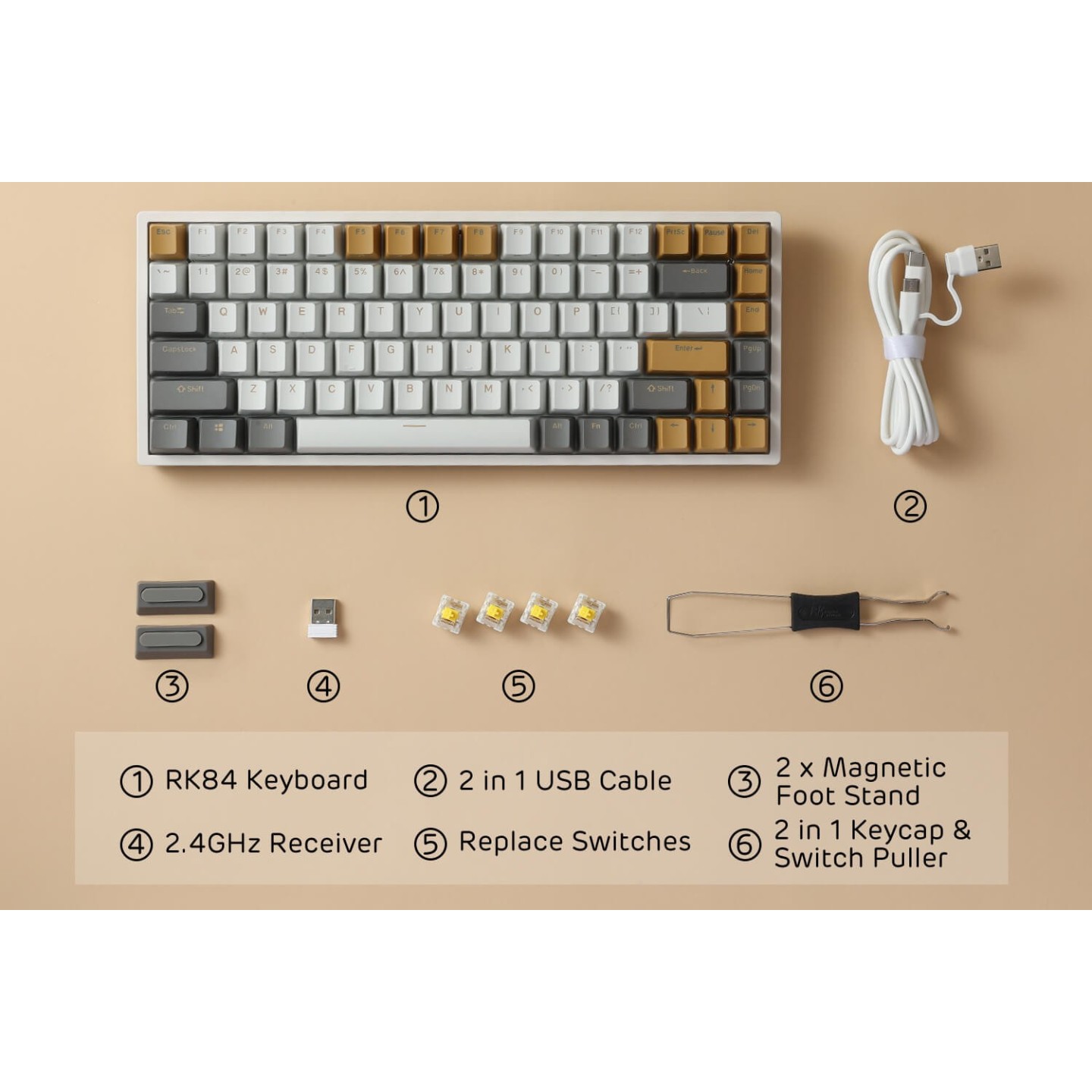Royal Kludge RK84 – Clavier mécanique sans fil RGB édition limitée
