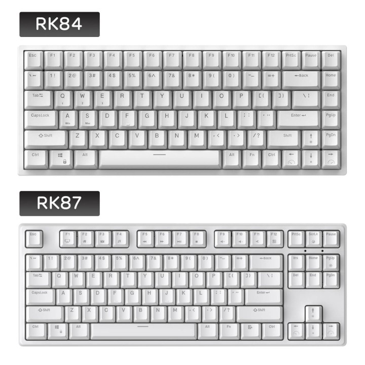 Royal Kludge RK84 – Clavier mécanique 75 % sans fil, rétroéclairage bleu