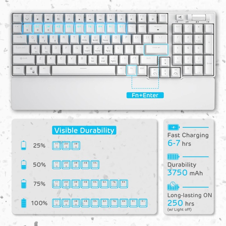 Royal Kludge RK96 – clavier mécanique sans fil 96 % avec repose-poignets