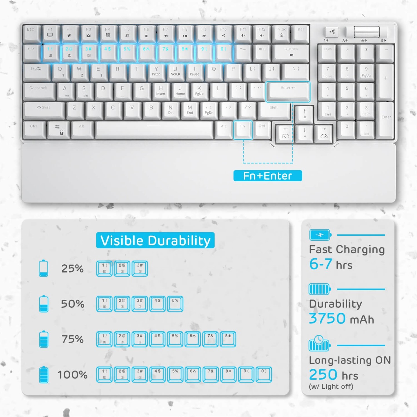 Royal Kludge RK96 – clavier mécanique sans fil 96 % avec repose-poignets