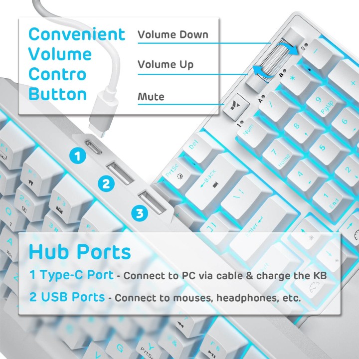 Royal Kludge RK96 – clavier mécanique sans fil 96 % avec repose-poignets