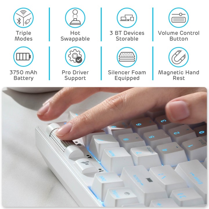 Royal Kludge RK96 – clavier mécanique sans fil 96 % avec repose-poignets
