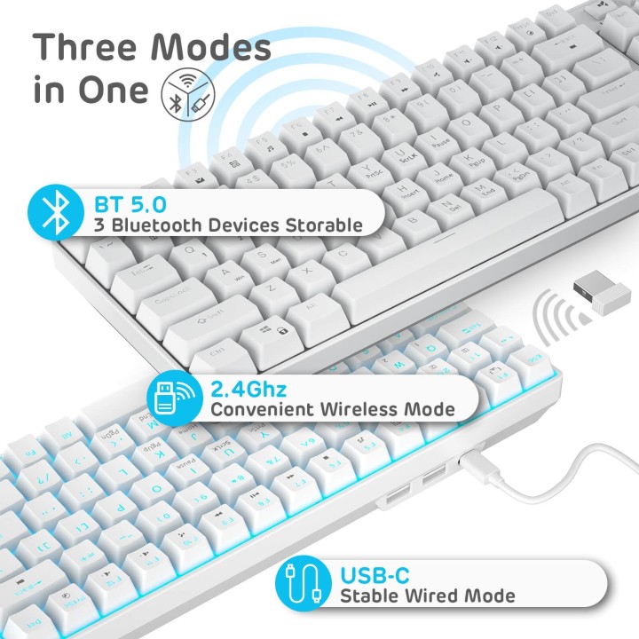 Royal Kludge RK96 – clavier mécanique sans fil 96 % avec repose-poignets