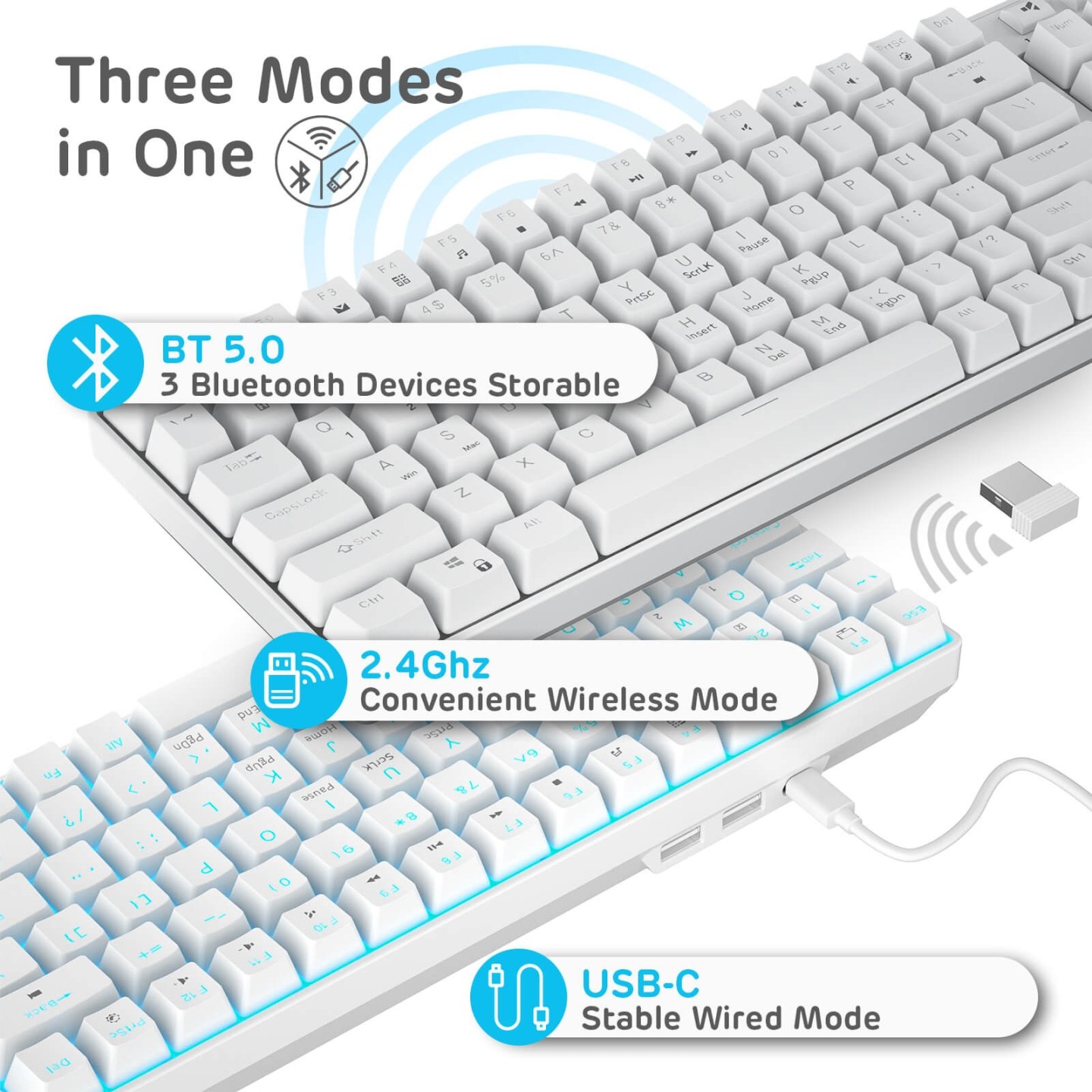 Royal Kludge RK96 – clavier mécanique sans fil 96 % avec repose-poignets