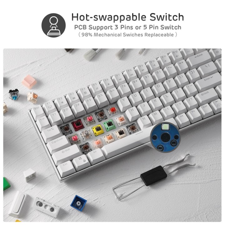 Royal Kludge RK84 Pro – clavier mécanique sans fil 75 % boîtier aluminium CNC