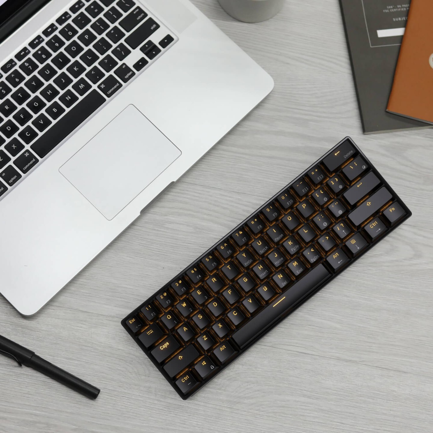 Royal Kludge RK61 – Clavier mécanique gaming 60 % sans fil double mode, switch Red