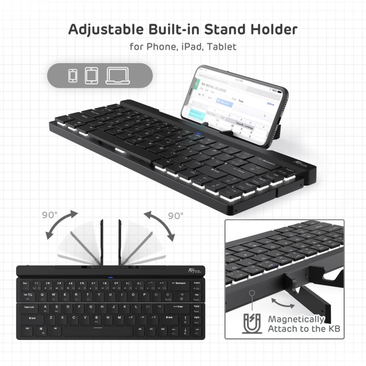 Royal Kludge RK925 – Clavier mécanique pliable sans fil 65 % low profile