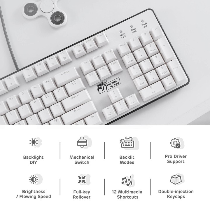 Royal Kludge RK920 – Clavier mécanique full size filaire, rétroéclairage RGB