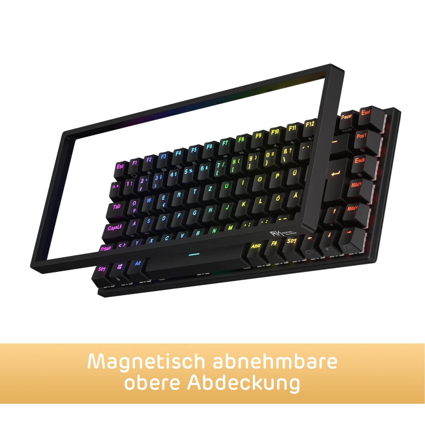 Royal Kludge RK84 – Clavier mécanique sans fil 75 % (84 touches) avec hub USB