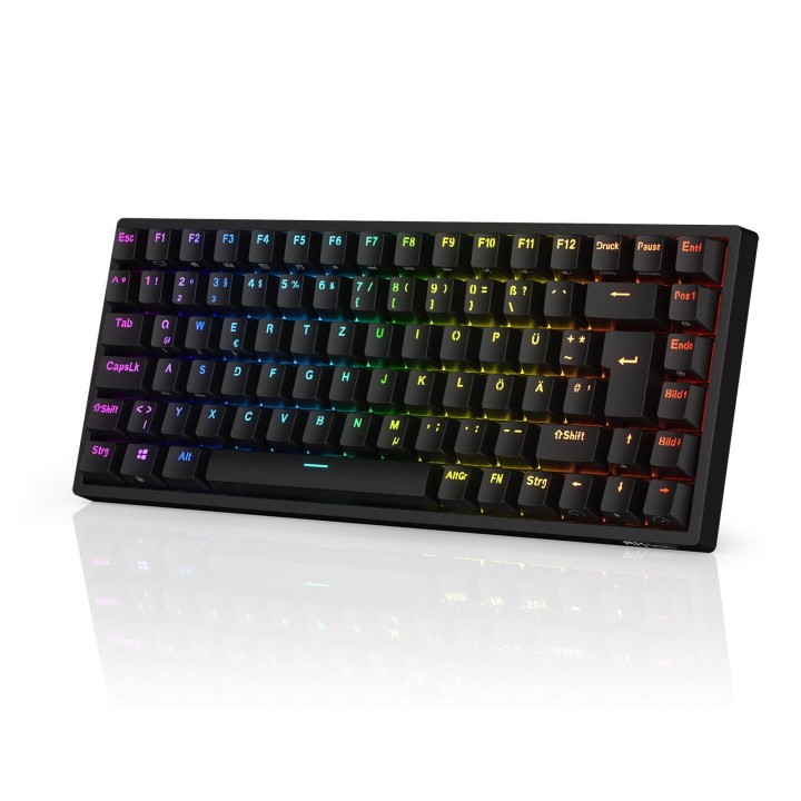 Royal Kludge RK84 – Clavier mécanique sans fil 75 % (84 touches) avec hub USB