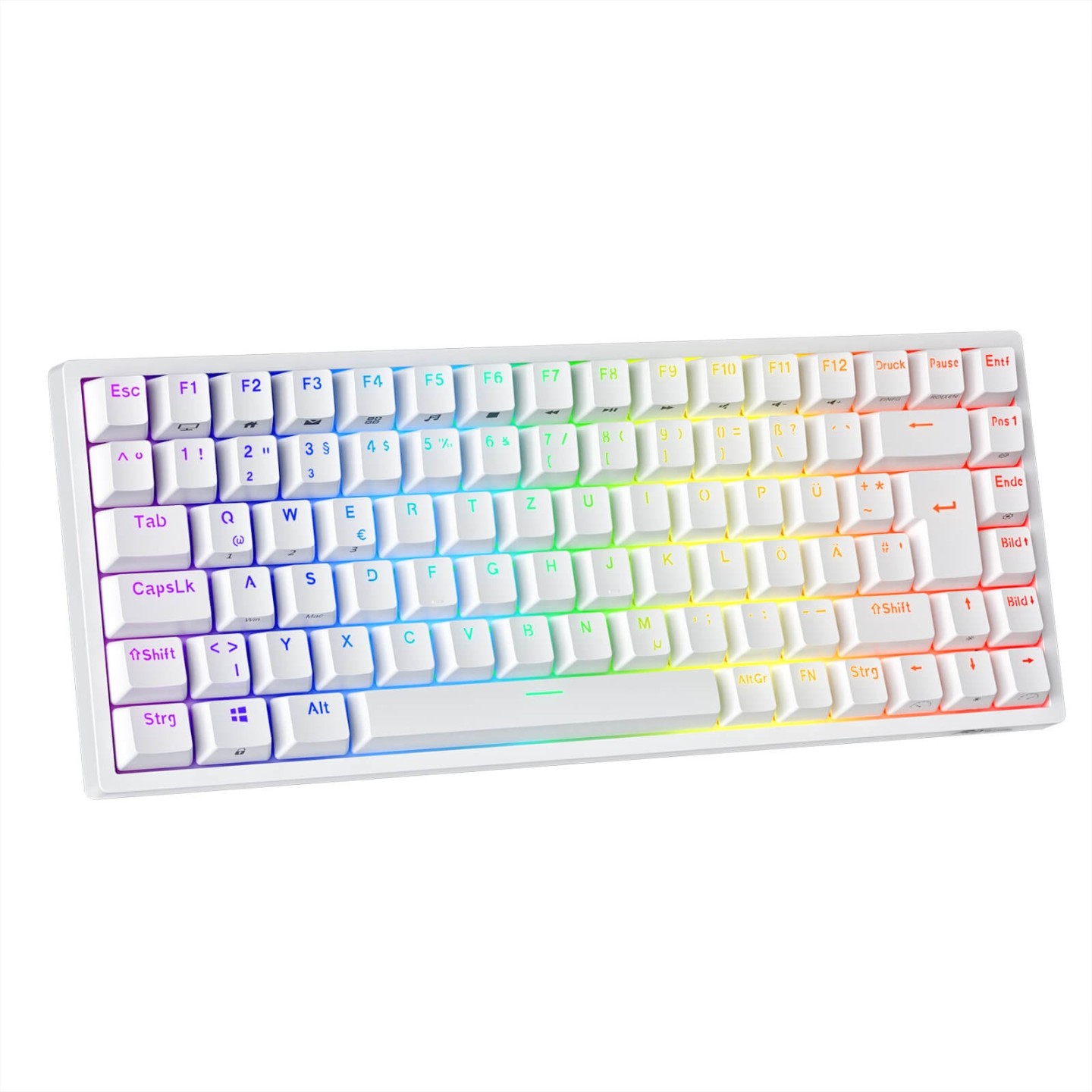 Royal Kludge RK84 – Clavier mécanique sans fil 75 % (84 touches) avec hub USB