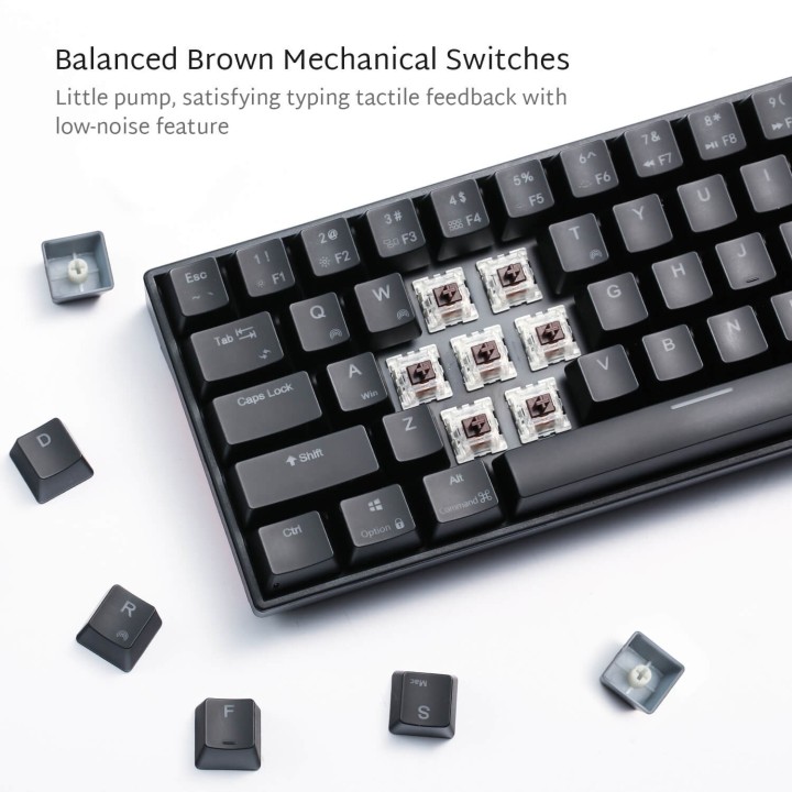 Royal Kludge RK71 – clavier mécanique sans fil 70 % (switch Brown)