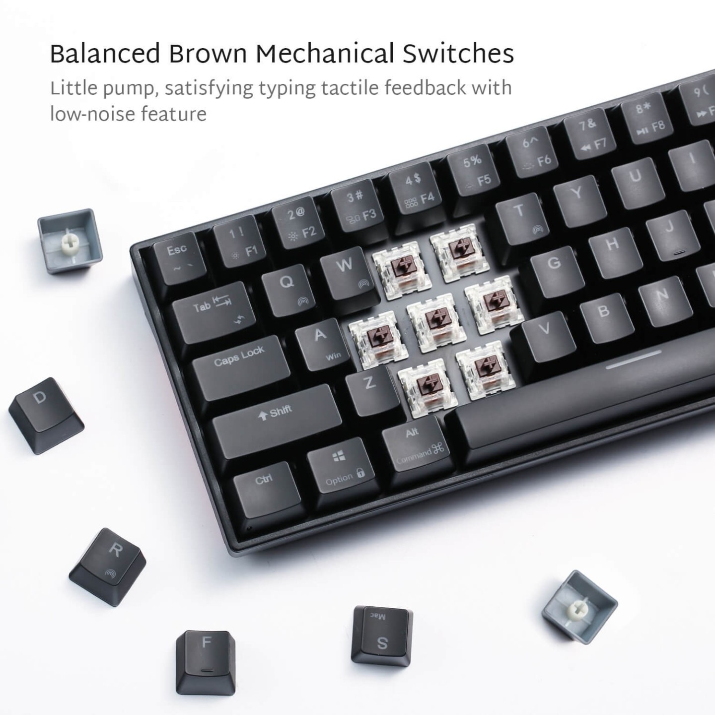 Royal Kludge RK71 – clavier mécanique sans fil 70 % (switch Brown)