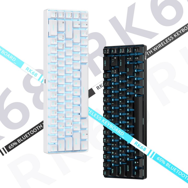 Royal Kludge RK68 – clavier mécanique sans fil 65 % (rétroéclairage monochrome)