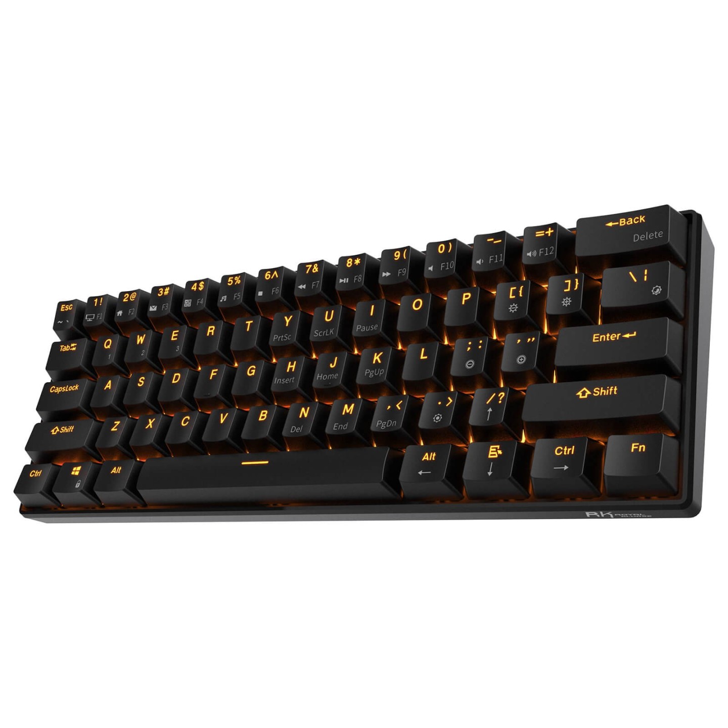 Royal Kludge RK61 – Clavier mécanique sans fil 60 % (rétroéclairage monochrome)