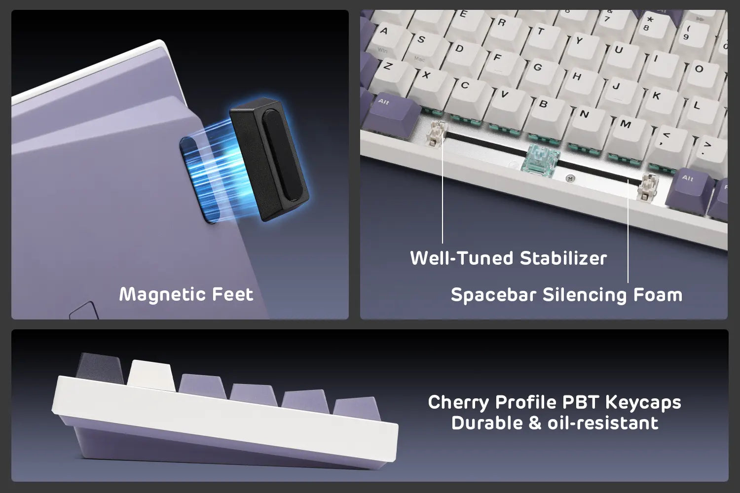 Clavier 75 % avec keycaps PBT