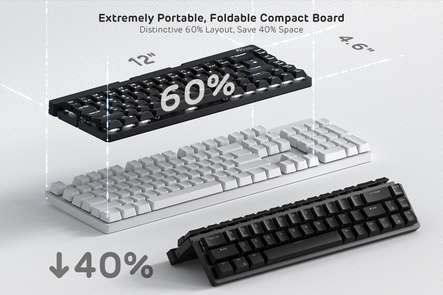 Clavier mécanique pliable 60 %