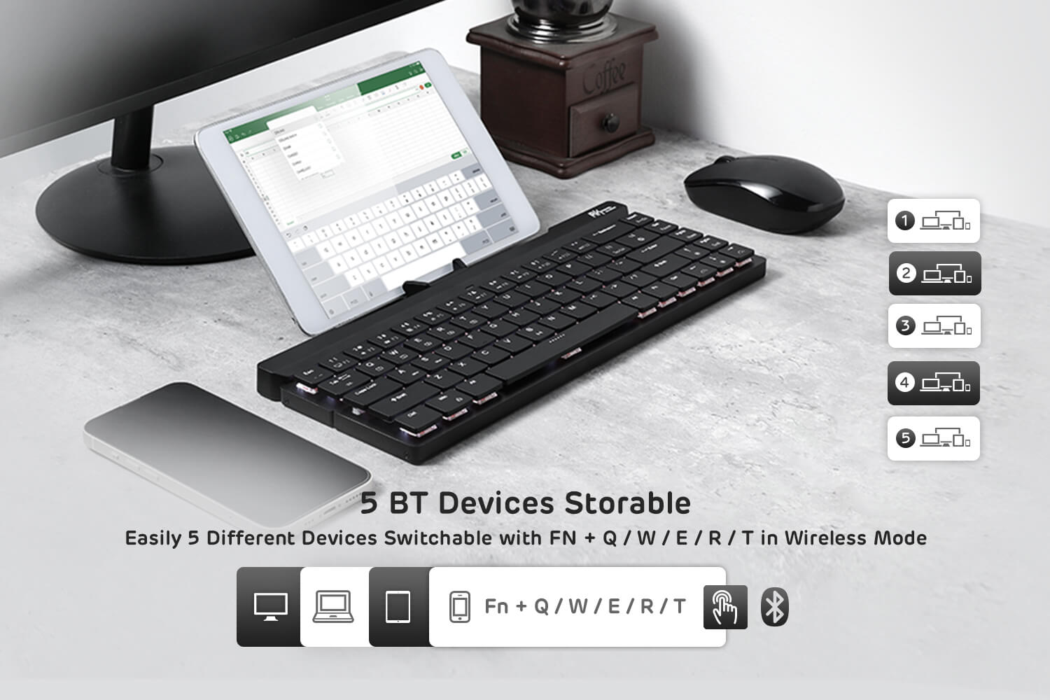 Clavier mécanique pliable sans fil 60 %