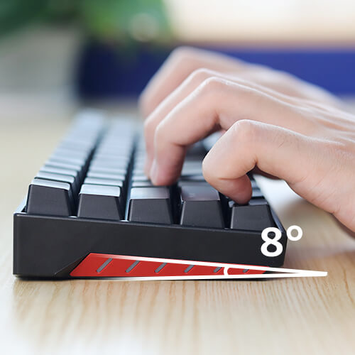 Angle ergonomique de 8° ou pied additionnel